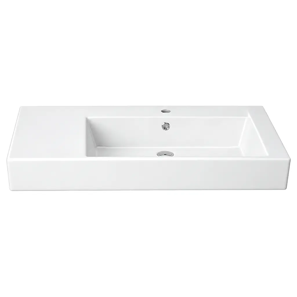 Ege Vitrifiye Teos 80 cm Sol Etajerli Lavabo Beyaz