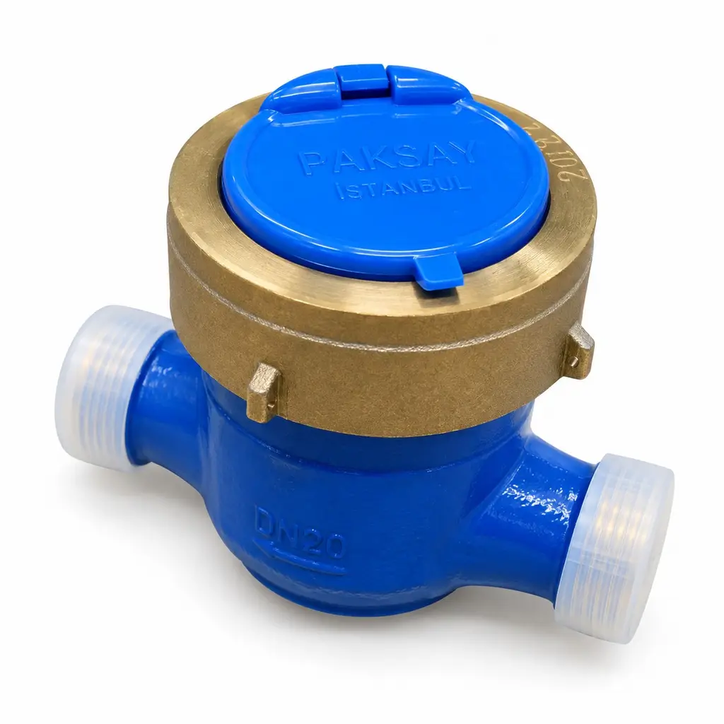 Paksay 3/4" Su Sayacı DN20 Kuru Tip R160 2,5 m³/h 11 cm Kısa Gövde