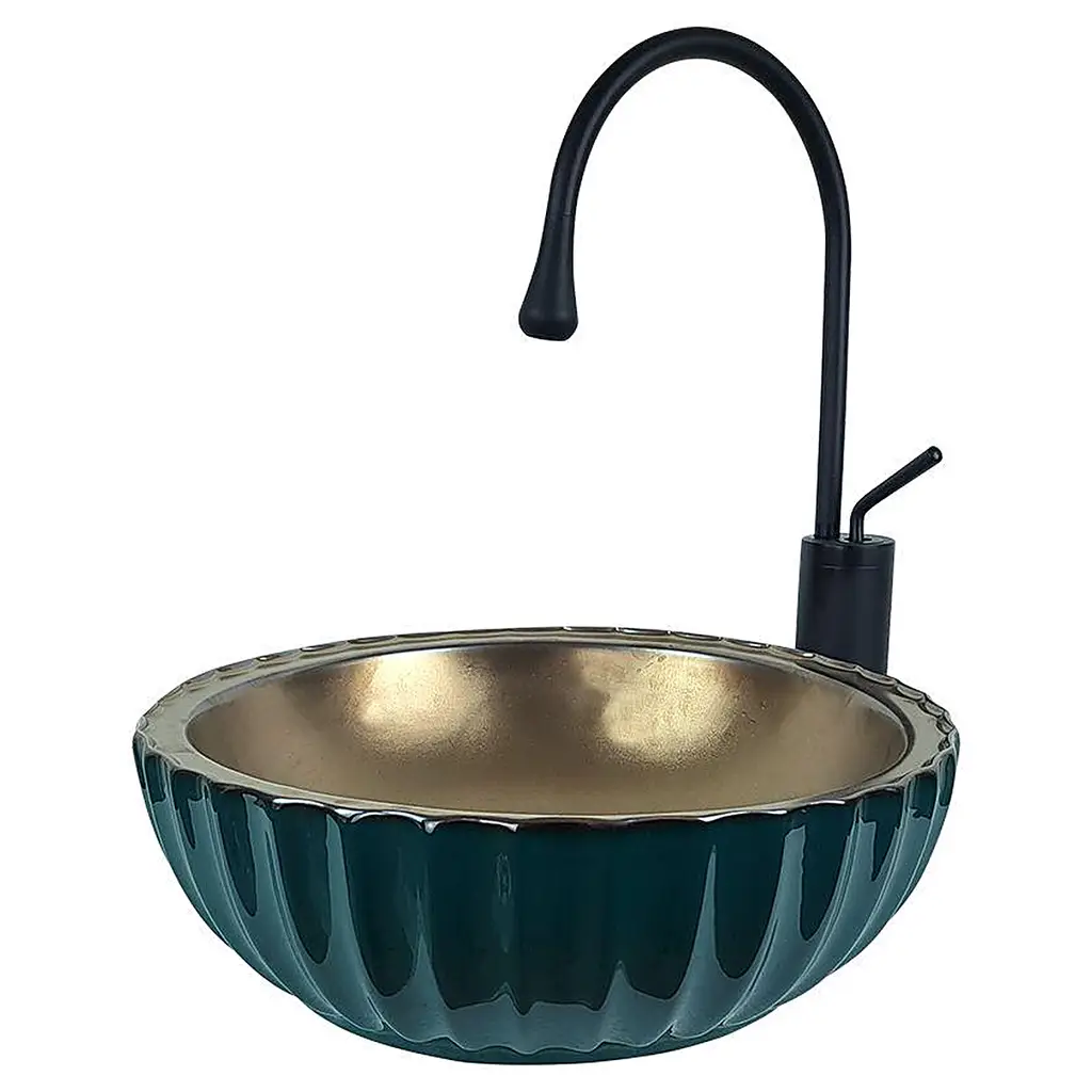 Pure 40 cm Yeşil Bronz Tezgah Üstü Lavabo