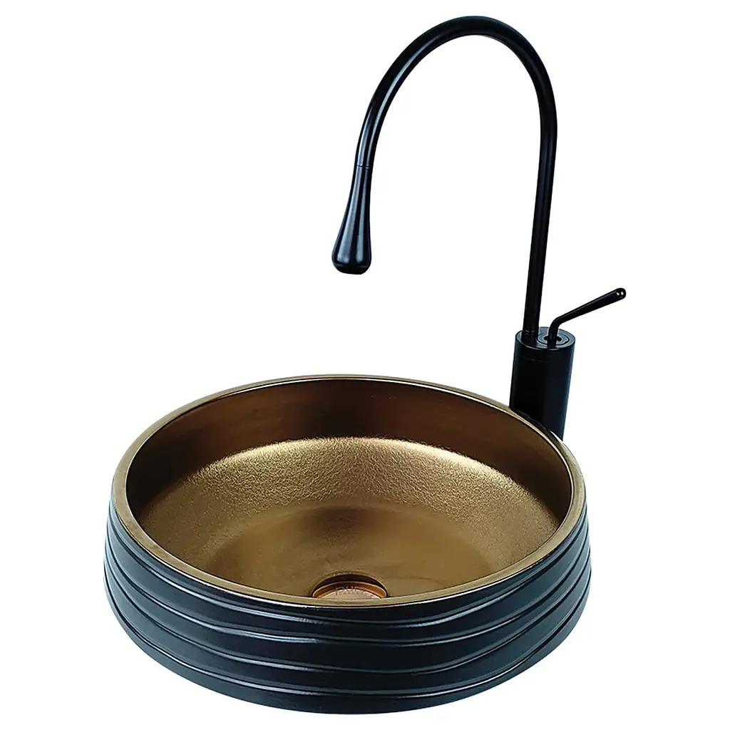 Pure Aztek Mat Siyah Bronz Çanak Lavabo