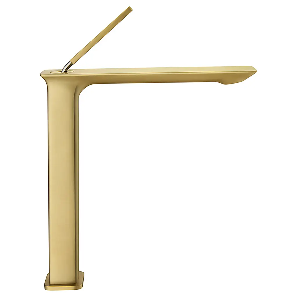 Pure Elegant Fırçalanmış Altın Çanak Lavabo Bataryası