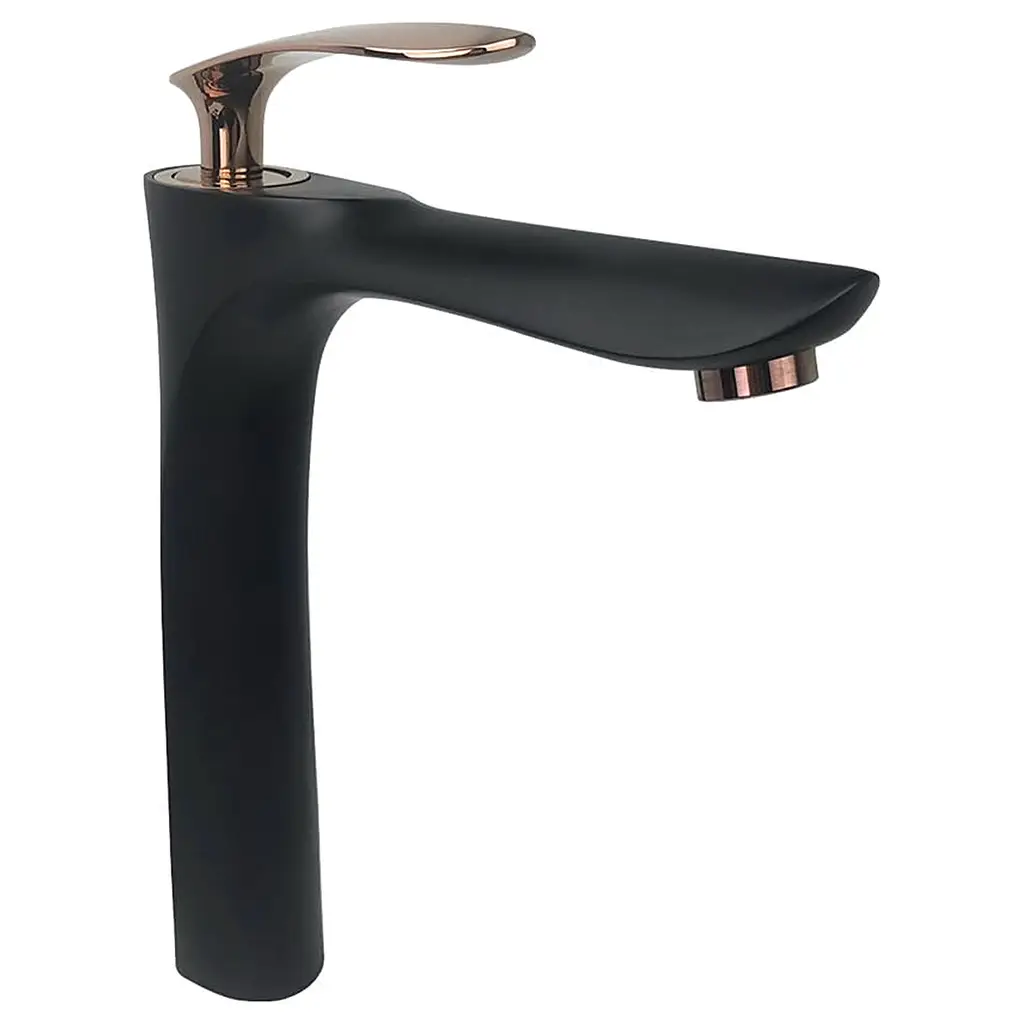 Pure Royal Siyah Rose Gold Çanak Lavabo Bataryası