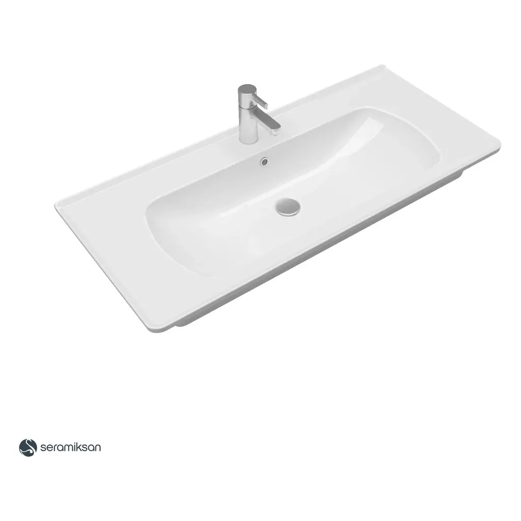 Seramiksan Saturn Flat Lavabo 100 cm Mobilya Geçmeli