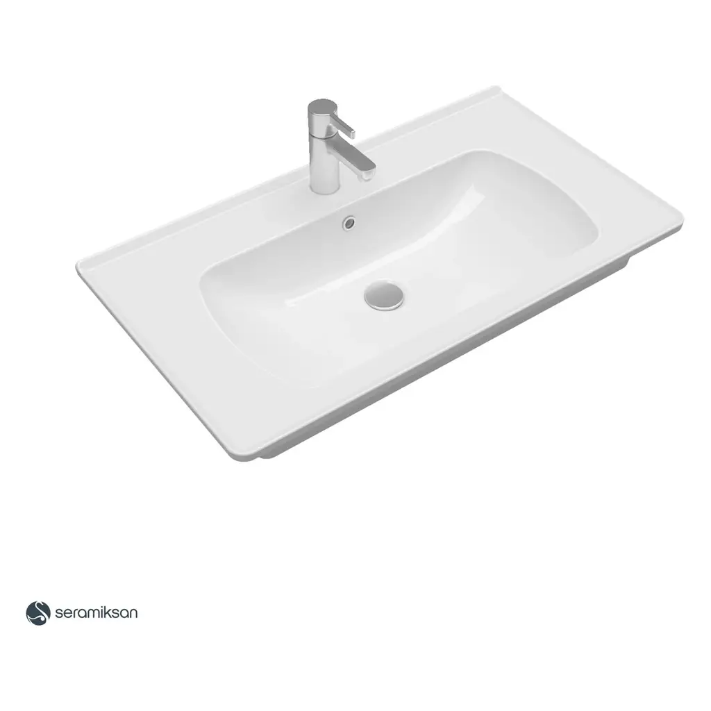 Seramiksan Saturn Flat Lavabo 80 cm Mobilya Geçmeli