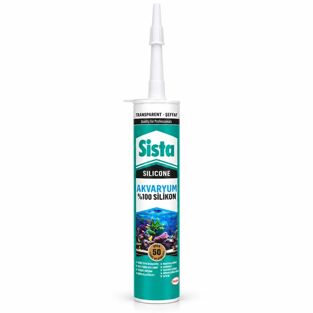 Sista Akvaryum %100 Silikon Şeffaf 280 ml Balıklara Zararsız Akvaryum Silikonu