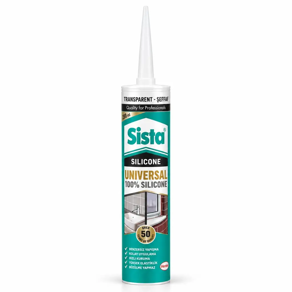 Sista Universal %100 Silikon Şeffaf 280 ml Genel Amaçlı Silikon Mastik
